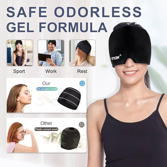 Migraine Relief Gel Cap + Free Sensory Infinity Cube: Instant Comfort