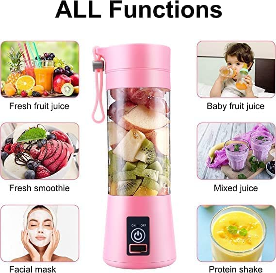 6 Blades 400Ml Mini Juicer Rechargeable Portable Electric Fruit Juice