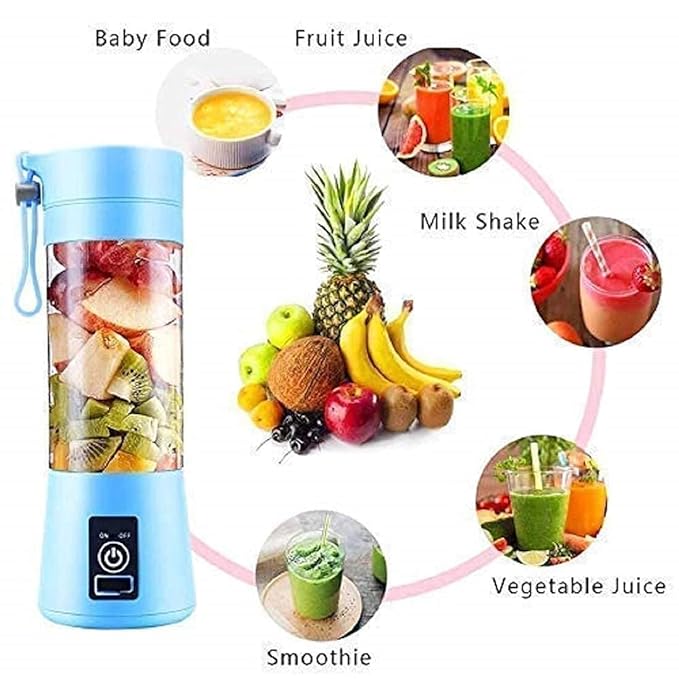 6 Blades 400Ml Mini Juicer Rechargeable Portable Electric Fruit Juice