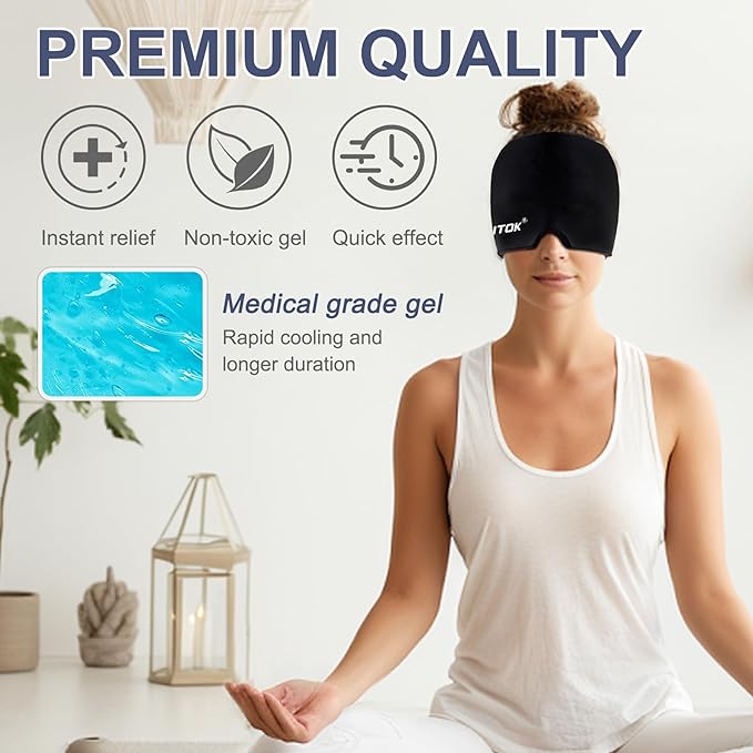 Migraine Relief Gel Cap + Free Sensory Infinity Cube: Instant Comfort