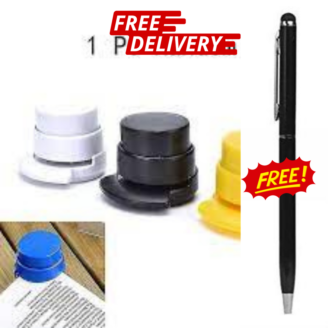 Mini Stapleless Stapler + Free 2-in-1 Stylus Pen: Efficient Desk Solutions