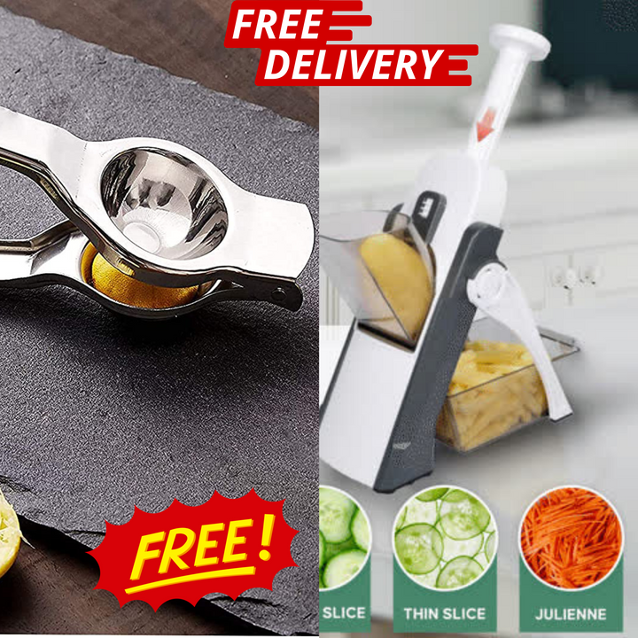 4-in-1 Vegetable Cutter + Free Lemon Squeezer: Effortless Kitchen Essentials