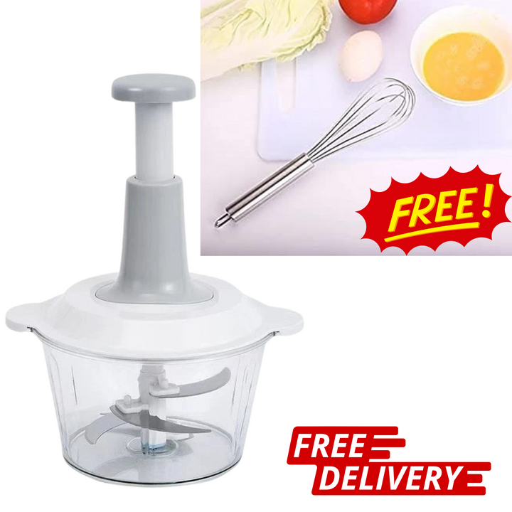 Manual Food Chopper + Free Egg Mixer: Effortless Cooking Essentials