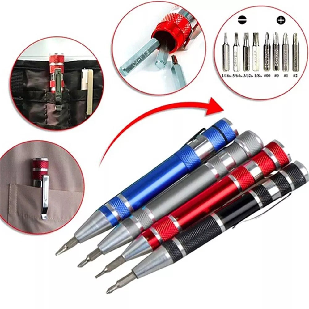 8-in-1 Aluminum Screwdriver + Free Tape: Ultimate Repair Tool